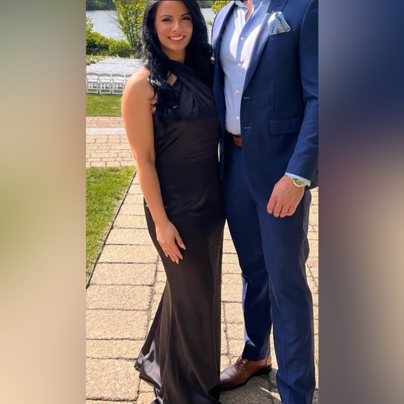 Club London black halter gown - Picture 2 of 10